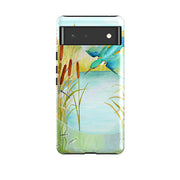 Google phone case-Kingfisher By Bex Parkin-Product Details Raised bevel to protect screen from scratches. Impact resistant polycarbonate shell and shock absorbing inner TPU liner. Secure fit with design wrapping around side of the case and full access to ports. Compatible with Qi-standard wireless charging. Thickness 1/8 inch (3mm), weight 30g. Compatibility See drop down menu for options, please select the right case as we print to order.-Stringberry