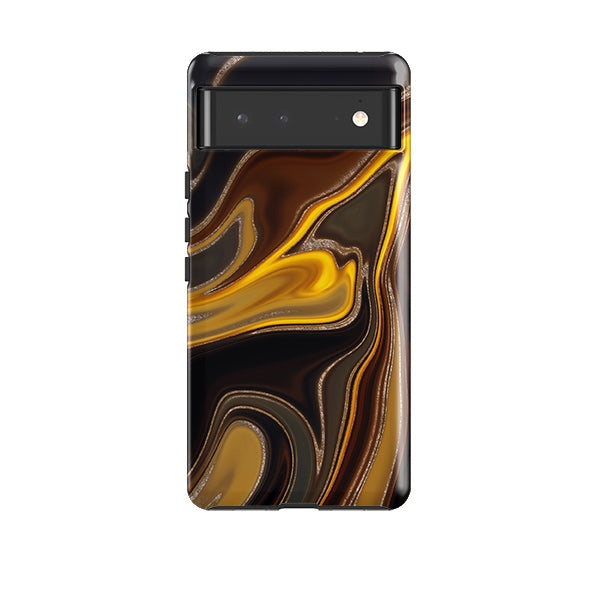 Google phone case-Lava (case does not glitter)-Product Details Raised bevel to protect screen from scratches. Impact resistant polycarbonate shell and shock absorbing inner TPU liner. Secure fit with design wrapping around side of the case and full access to ports. Compatible with Qi-standard wireless charging. Thickness 1/8 inch (3mm), weight 30g. Compatibility See drop down menu for options, please select the right case as we print to order.-Stringberry