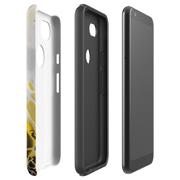 Google phone case-Lemon Drop-Product Details Raised bevel to protect screen from scratches. Impact resistant polycarbonate shell and shock absorbing inner TPU liner. Secure fit with design wrapping around side of the case and full access to ports. Compatible with Qi-standard wireless charging. Thickness 1/8 inch (3mm), weight 30g. Compatibility See drop down menu for options, please select the right case as we print to order.-Stringberry