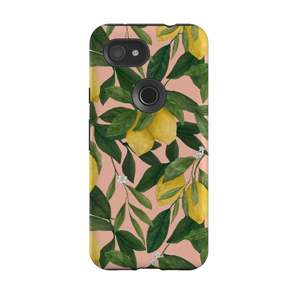 Google phone case-Lemons By Jade Mosinski-Product Details Raised bevel to protect screen from scratches. Impact resistant polycarbonate shell and shock absorbing inner TPU liner. Secure fit with design wrapping around side of the case and full access to ports. Compatible with Qi-standard wireless charging. Thickness 1/8 inch (3mm), weight 30g. Compatibility See drop down menu for options, please select the right case as we print to order.-Stringberry