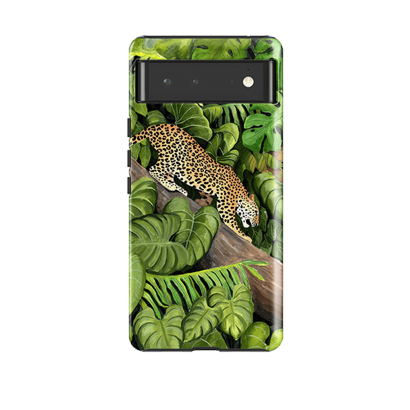 Google phone case-Leopard Poised By Bex Parkin-Product Details Raised bevel to protect screen from scratches. Impact resistant polycarbonate shell and shock absorbing inner TPU liner. Secure fit with design wrapping around side of the case and full access to ports. Compatible with Qi-standard wireless charging. Thickness 1/8 inch (3mm), weight 30g. Compatibility See drop down menu for options, please select the right case as we print to order.-Stringberry