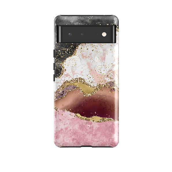 Google phone case-Levante (case does not glitter)-Product Details Raised bevel to protect screen from scratches. Impact resistant polycarbonate shell and shock absorbing inner TPU liner. Secure fit with design wrapping around side of the case and full access to ports. Compatible with Qi-standard wireless charging. Thickness 1/8 inch (3mm), weight 30g. Compatibility See drop down menu for options, please select the right case as we print to order.-Stringberry