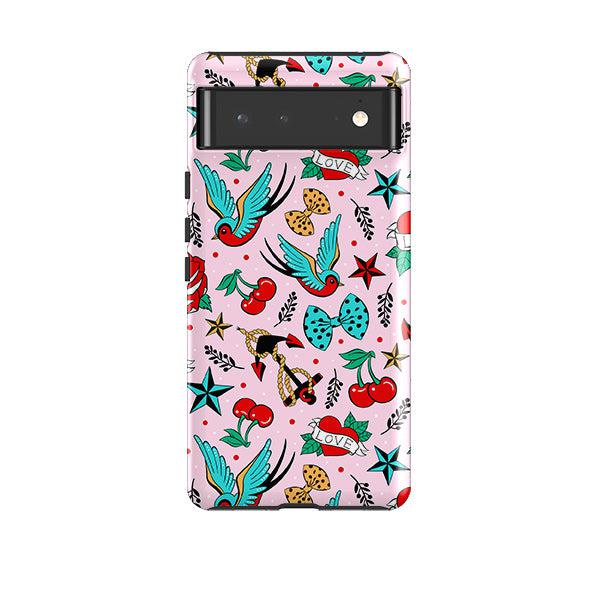 Google phone case-Love Case By Suzy Taylor-Product Details Raised bevel to protect screen from scratches. Impact resistant polycarbonate shell and shock absorbing inner TPU liner. Secure fit with design wrapping around side of the case and full access to ports. Compatible with Qi-standard wireless charging. Thickness 1/8 inch (3mm), weight 30g. Compatibility See drop down menu for options, please select the right case as we print to order.-Stringberry