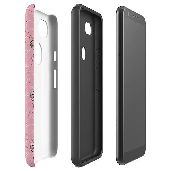 Google phone case-Love Hearts-Product Details Raised bevel to protect screen from scratches. Impact resistant polycarbonate shell and shock absorbing inner TPU liner. Secure fit with design wrapping around side of the case and full access to ports. Compatible with Qi-standard wireless charging. Thickness 1/8 inch (3mm), weight 30g. Compatibility See drop down menu for options, please select the right case as we print to order.-Stringberry