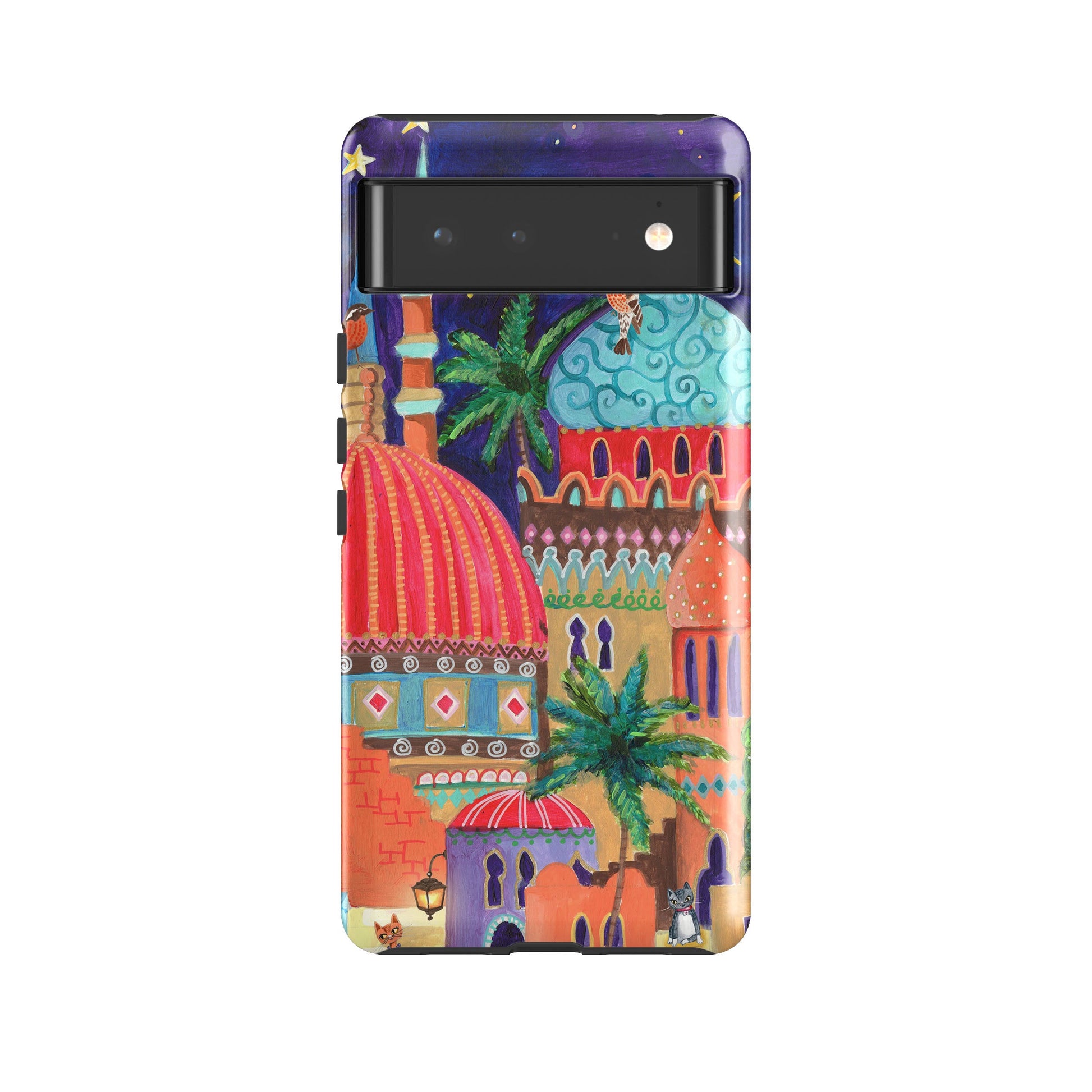 Google phone case-Magical Nights 2 By Caroline Bonne Muller-Product Details Raised bevel to protect screen from scratches. Impact resistant polycarbonate shell and shock absorbing inner TPU liner. Secure fit with design wrapping around side of the case and full access to ports. Compatible with Qi-standard wireless charging. Thickness 1/8 inch (3mm), weight 30g. Compatibility See drop down menu for options, please select the right case as we print to order.-Stringberry