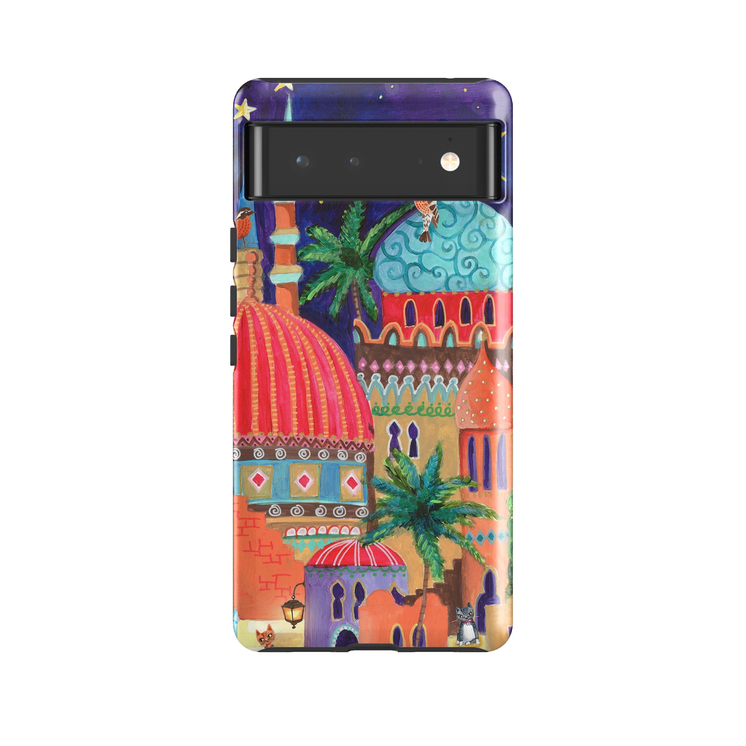 Google phone case-Magical Nights 2 By Caroline Bonne Muller-Product Details Raised bevel to protect screen from scratches. Impact resistant polycarbonate shell and shock absorbing inner TPU liner. Secure fit with design wrapping around side of the case and full access to ports. Compatible with Qi-standard wireless charging. Thickness 1/8 inch (3mm), weight 30g. Compatibility See drop down menu for options, please select the right case as we print to order.-Stringberry