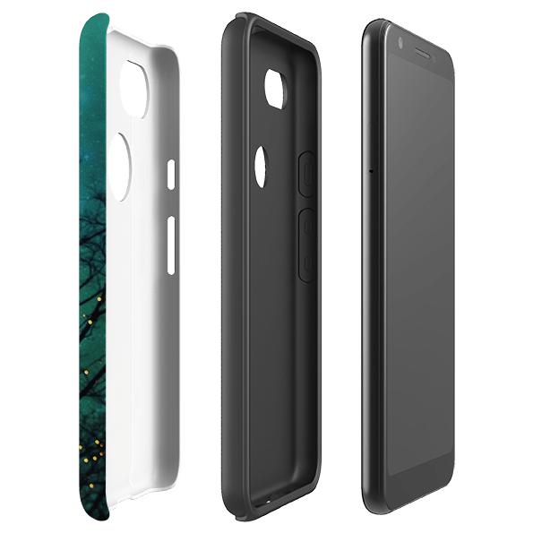 Google phone case-Magical Nights-Product Details Raised bevel to protect screen from scratches. Impact resistant polycarbonate shell and shock absorbing inner TPU liner. Secure fit with design wrapping around side of the case and full access to ports. Compatible with Qi-standard wireless charging. Thickness 1/8 inch (3mm), weight 30g. Compatibility See drop down menu for options, please select the right case as we print to order.-Stringberry