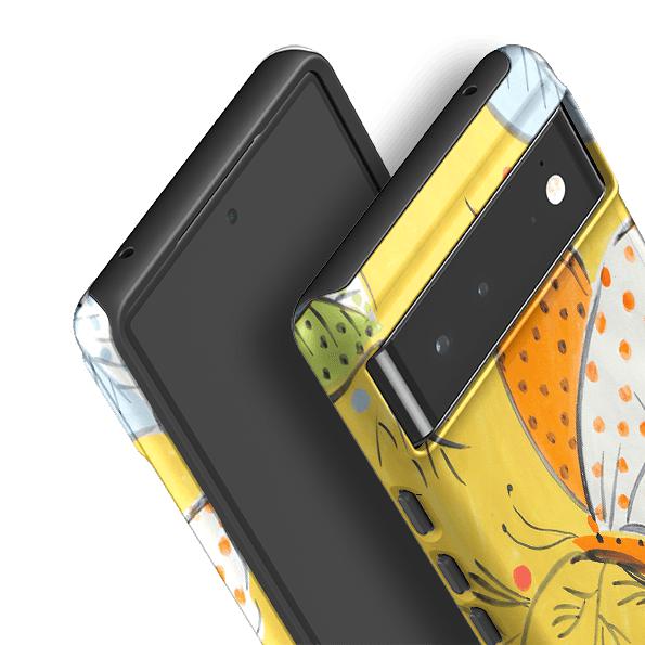 Google phone case-Mariposa By Sarah Campbell-Product Details Raised bevel to protect screen from scratches. Impact resistant polycarbonate shell and shock absorbing inner TPU liner. Secure fit with design wrapping around side of the case and full access to ports. Compatible with Qi-standard wireless charging. Thickness 1/8 inch (3mm), weight 30g. Compatibility See drop down menu for options, please select the right case as we print to order.-Stringberry