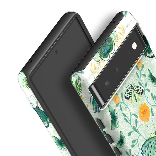 Google phone case-Medium Moth 1 By Katherine Quinn-Product Details Raised bevel to protect screen from scratches. Impact resistant polycarbonate shell and shock absorbing inner TPU liner. Secure fit with design wrapping around side of the case and full access to ports. Compatible with Qi-standard wireless charging. Thickness 1/8 inch (3mm), weight 30g. Compatibility See drop down menu for options, please select the right case as we print to order.-Stringberry