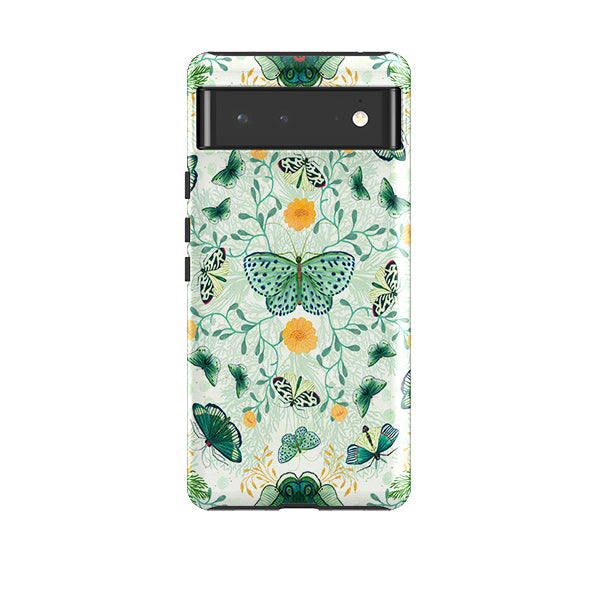 Google phone case-Medium Moth 1 By Katherine Quinn-Product Details Raised bevel to protect screen from scratches. Impact resistant polycarbonate shell and shock absorbing inner TPU liner. Secure fit with design wrapping around side of the case and full access to ports. Compatible with Qi-standard wireless charging. Thickness 1/8 inch (3mm), weight 30g. Compatibility See drop down menu for options, please select the right case as we print to order.-Stringberry