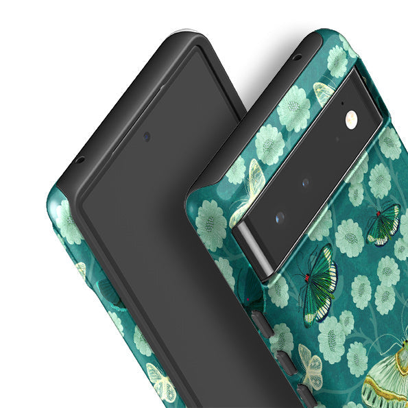 Google phone case-Medium Moth 2 By Katherine Quinn-Product Details Raised bevel to protect screen from scratches. Impact resistant polycarbonate shell and shock absorbing inner TPU liner. Secure fit with design wrapping around side of the case and full access to ports. Compatible with Qi-standard wireless charging. Thickness 1/8 inch (3mm), weight 30g. Compatibility See drop down menu for options, please select the right case as we print to order.-Stringberry