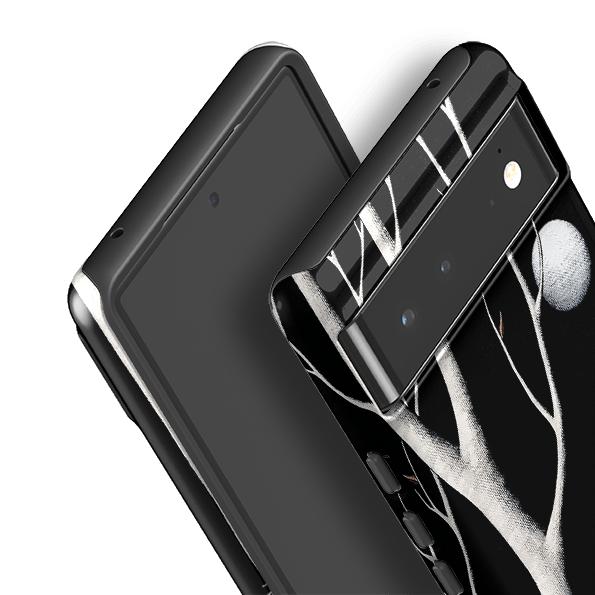 Google phone case-Midnight Walk By Natasha Newton-Product Details Raised bevel to protect screen from scratches. Impact resistant polycarbonate shell and shock absorbing inner TPU liner. Secure fit with design wrapping around side of the case and full access to ports. Compatible with Qi-standard wireless charging. Thickness 1/8 inch (3mm), weight 30g. Compatibility See drop down menu for options, please select the right case as we print to order.-Stringberry