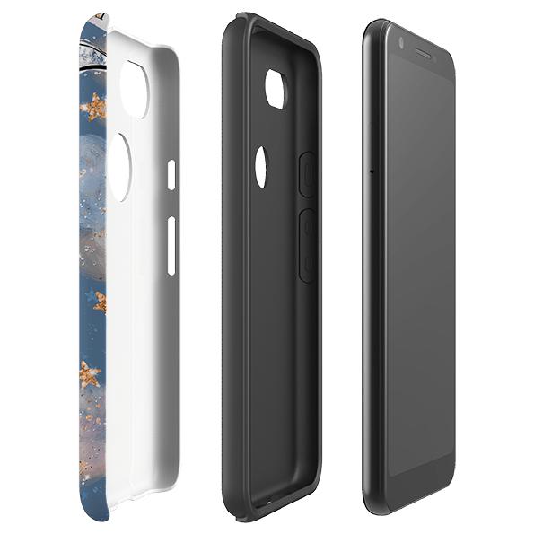 Google phone case-Moon And Stars-Product Details Raised bevel to protect screen from scratches. Impact resistant polycarbonate shell and shock absorbing inner TPU liner. Secure fit with design wrapping around side of the case and full access to ports. Compatible with Qi-standard wireless charging. Thickness 1/8 inch (3mm), weight 30g. Compatibility See drop down menu for options, please select the right case as we print to order.-Stringberry