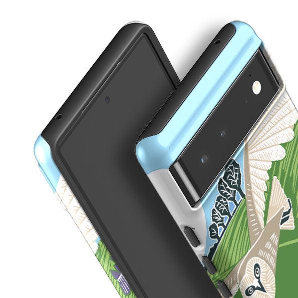 Google phone case-Morning Barn Owl By kate Heiss-Product Details Raised bevel to protect screen from scratches. Impact resistant polycarbonate shell and shock absorbing inner TPU liner. Secure fit with design wrapping around side of the case and full access to ports. Compatible with Qi-standard wireless charging. Thickness 1/8 inch (3mm), weight 30g. Compatibility See drop down menu for options, please select the right case as we print to order.-Stringberry