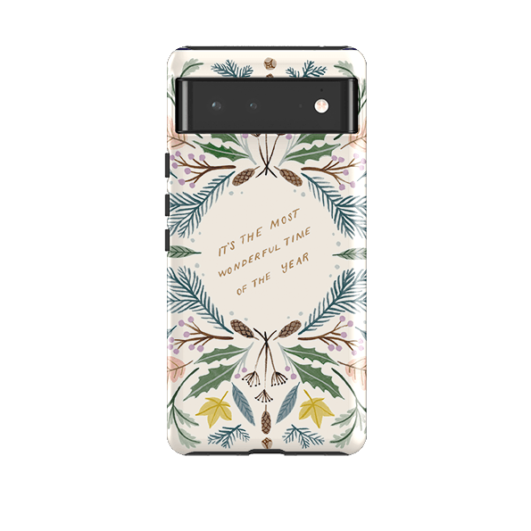 Google phone case-Most Wonderful Time By Bex Parkin-Product Details Raised bevel to protect screen from scratches. Impact resistant polycarbonate shell and shock absorbing inner TPU liner. Secure fit with design wrapping around side of the case and full access to ports. Compatible with Qi-standard wireless charging. Thickness 1/8 inch (3mm), weight 30g. Compatibility See drop down menu for options, please select the right case as we print to order.-Stringberry