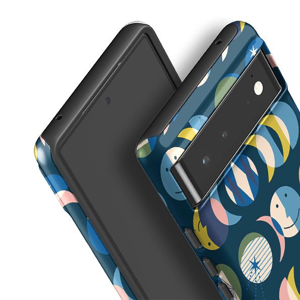 Google phone case-Mystic Moon By Ali Brookes-Product Details Raised bevel to protect screen from scratches. Impact resistant polycarbonate shell and shock absorbing inner TPU liner. Secure fit with design wrapping around side of the case and full access to ports. Compatible with Qi-standard wireless charging. Thickness 1/8 inch (3mm), weight 30g. Compatibility See drop down menu for options, please select the right case as we print to order.-Stringberry