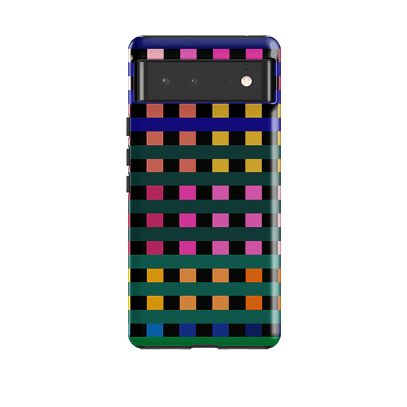 Google phone case-Newton Check By Kitty Joseph-Product Details Raised bevel to protect screen from scratches. Impact resistant polycarbonate shell and shock absorbing inner TPU liner. Secure fit with design wrapping around side of the case and full access to ports. Compatible with Qi-standard wireless charging. Thickness 1/8 inch (3mm), weight 30g. Compatibility See drop down menu for options, please select the right case as we print to order.-Stringberry