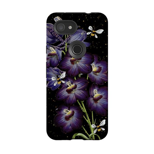 Google phone case-Night Bees-Product Details Raised bevel to protect screen from scratches. Impact resistant polycarbonate shell and shock absorbing inner TPU liner. Secure fit with design wrapping around side of the case and full access to ports. Compatible with Qi-standard wireless charging. Thickness 1/8 inch (3mm), weight 30g. Compatibility See drop down menu for options, please select the right case as we print to order.-Stringberry