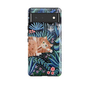 Google phone case-Night Cats By Mary Stubberfield-Product Details Raised bevel to protect screen from scratches. Impact resistant polycarbonate shell and shock absorbing inner TPU liner. Secure fit with design wrapping around side of the case and full access to ports. Compatible with Qi-standard wireless charging. Thickness 1/8 inch (3mm), weight 30g. Compatibility See drop down menu for options, please select the right case as we print to order.-Stringberry