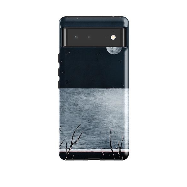 Google phone case-Night Of The Huge Moon By Natasha Newton-Product Details Raised bevel to protect screen from scratches. Impact resistant polycarbonate shell and shock absorbing inner TPU liner. Secure fit with design wrapping around side of the case and full access to ports. Compatible with Qi-standard wireless charging. Thickness 1/8 inch (3mm), weight 30g. Compatibility See drop down menu for options, please select the right case as we print to order.-Stringberry