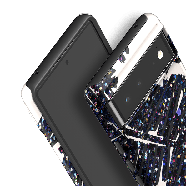 Google phone case-Night Palm By Kitty Joseph-Product Details Raised bevel to protect screen from scratches. Impact resistant polycarbonate shell and shock absorbing inner TPU liner. Secure fit with design wrapping around side of the case and full access to ports. Compatible with Qi-standard wireless charging. Thickness 1/8 inch (3mm), weight 30g. Compatibility See drop down menu for options, please select the right case as we print to order.-Stringberry
