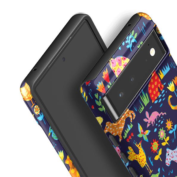 Google phone case-Our Yard By Sarah Campbell-Product Details Raised bevel to protect screen from scratches. Impact resistant polycarbonate shell and shock absorbing inner TPU liner. Secure fit with design wrapping around side of the case and full access to ports. Compatible with Qi-standard wireless charging. Thickness 1/8 inch (3mm), weight 30g. Compatibility See drop down menu for options, please select the right case as we print to order.-Stringberry
