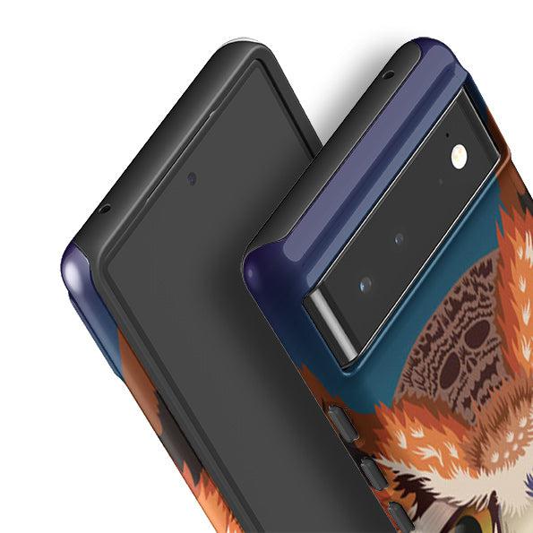 Google phone case-Owl By Mia Underwood-Product Details Raised bevel to protect screen from scratches. Impact resistant polycarbonate shell and shock absorbing inner TPU liner. Secure fit with design wrapping around side of the case and full access to ports. Compatible with Qi-standard wireless charging. Thickness 1/8 inch (3mm), weight 30g. Compatibility See drop down menu for options, please select the right case as we print to order.-Stringberry
