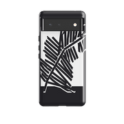 Google phone case-Palm Moon Silhouette By Kitty Joseph-Product Details Raised bevel to protect screen from scratches. Impact resistant polycarbonate shell and shock absorbing inner TPU liner. Secure fit with design wrapping around side of the case and full access to ports. Compatible with Qi-standard wireless charging. Thickness 1/8 inch (3mm), weight 30g. Compatibility See drop down menu for options, please select the right case as we print to order.-Stringberry