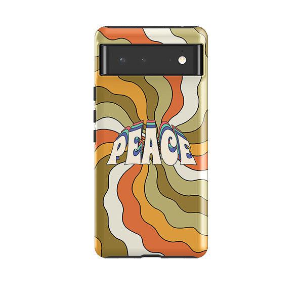 Google phone case-Peace B-Product Details Raised bevel to protect screen from scratches. Impact resistant polycarbonate shell and shock absorbing inner TPU liner. Secure fit with design wrapping around side of the case and full access to ports. Compatible with Qi-standard wireless charging. Thickness 1/8 inch (3mm), weight 30g. Compatibility See drop down menu for options, please select the right case as we print to order.-Stringberry