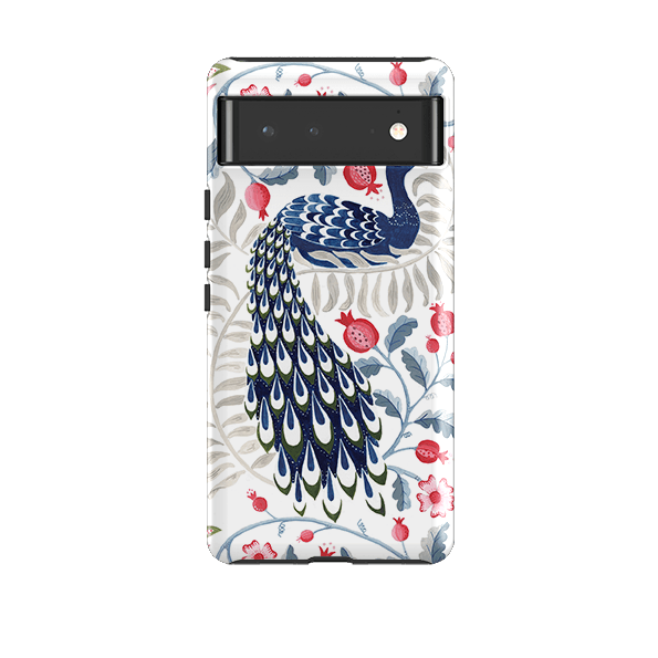 Google phone case-Peacock By Bex Parkin-Product Details Raised bevel to protect screen from scratches. Impact resistant polycarbonate shell and shock absorbing inner TPU liner. Secure fit with design wrapping around side of the case and full access to ports. Compatible with Qi-standard wireless charging. Thickness 1/8 inch (3mm), weight 30g. Compatibility See drop down menu for options, please select the right case as we print to order.-Stringberry