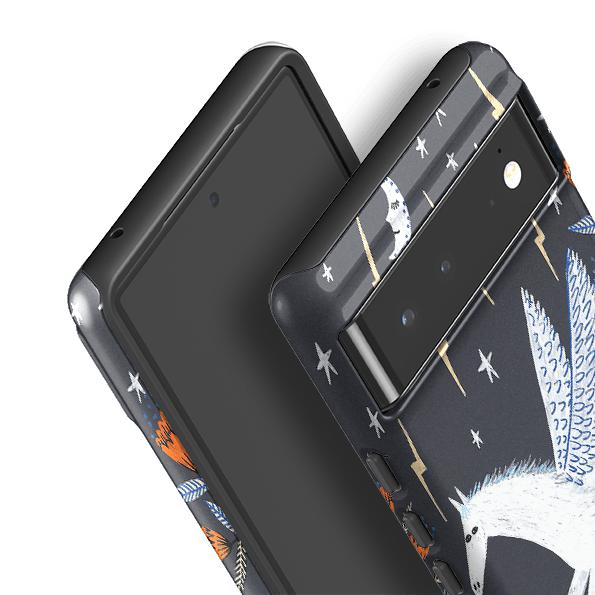 Google phone case-Pegasus By Lee Foster Wilson-Product Details Raised bevel to protect screen from scratches. Impact resistant polycarbonate shell and shock absorbing inner TPU liner. Secure fit with design wrapping around side of the case and full access to ports. Compatible with Qi-standard wireless charging. Thickness 1/8 inch (3mm), weight 30g. Compatibility See drop down menu for options, please select the right case as we print to order.-Stringberry