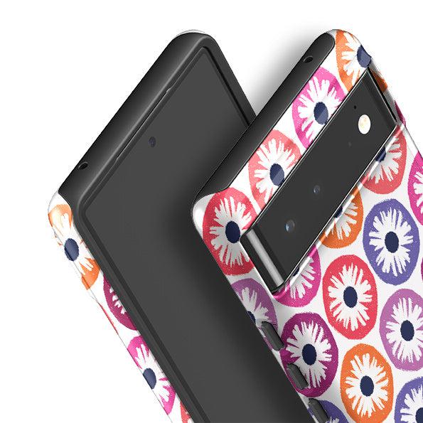 Google phone case-Penny Flowers Light By Ali Brookes-Product Details Raised bevel to protect screen from scratches. Impact resistant polycarbonate shell and shock absorbing inner TPU liner. Secure fit with design wrapping around side of the case and full access to ports. Compatible with Qi-standard wireless charging. Thickness 1/8 inch (3mm), weight 30g. Compatibility See drop down menu for options, please select the right case as we print to order.-Stringberry