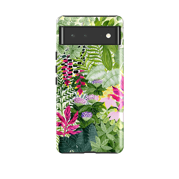 Google phone case-Pink Botanical By Bex Parkin-Product Details Raised bevel to protect screen from scratches. Impact resistant polycarbonate shell and shock absorbing inner TPU liner. Secure fit with design wrapping around side of the case and full access to ports. Compatible with Qi-standard wireless charging. Thickness 1/8 inch (3mm), weight 30g. Compatibility See drop down menu for options, please select the right case as we print to order.-Stringberry