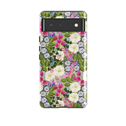 Google phone case-Pink Flowers By Bex Parkin-Product Details Raised bevel to protect screen from scratches. Impact resistant polycarbonate shell and shock absorbing inner TPU liner. Secure fit with design wrapping around side of the case and full access to ports. Compatible with Qi-standard wireless charging. Thickness 1/8 inch (3mm), weight 30g. Compatibility See drop down menu for options, please select the right case as we print to order.-Stringberry
