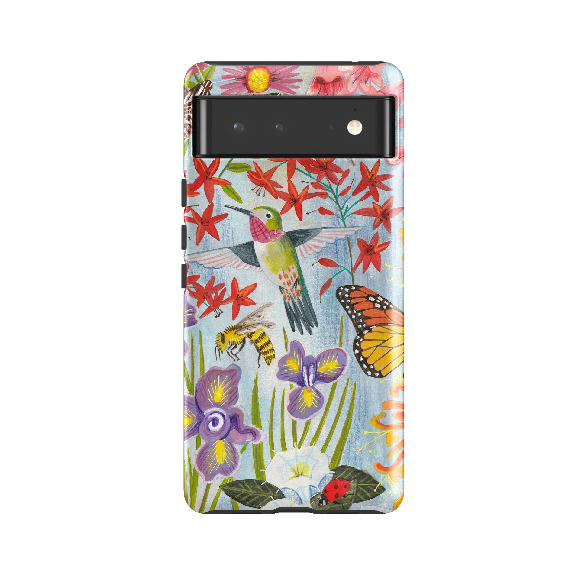 Google phone case-Pollinator By Caroline Bonne Muller-Product Details Raised bevel to protect screen from scratches. Impact resistant polycarbonate shell and shock absorbing inner TPU liner. Secure fit with design wrapping around side of the case and full access to ports. Compatible with Qi-standard wireless charging. Thickness 1/8 inch (3mm), weight 30g. Compatibility See drop down menu for options, please select the right case as we print to order.-Stringberry