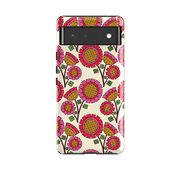 Google phone case-Pop Flower By Amelia Bowman-Product Details Raised bevel to protect screen from scratches. Impact resistant polycarbonate shell and shock absorbing inner TPU liner. Secure fit with design wrapping around side of the case and full access to ports. Compatible with Qi-standard wireless charging. Thickness 1/8 inch (3mm), weight 30g. Compatibility See drop down menu for options, please select the right case as we print to order.-Stringberry