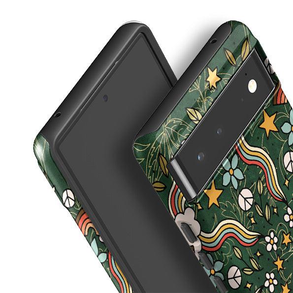 Google phone case-Power Mandala-Product Details Raised bevel to protect screen from scratches. Impact resistant polycarbonate shell and shock absorbing inner TPU liner. Secure fit with design wrapping around side of the case and full access to ports. Compatible with Qi-standard wireless charging. Thickness 1/8 inch (3mm), weight 30g. Compatibility See drop down menu for options, please select the right case as we print to order.-Stringberry