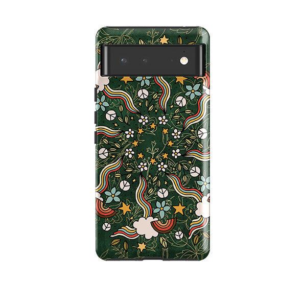 Google phone case-Power Mandala-Product Details Raised bevel to protect screen from scratches. Impact resistant polycarbonate shell and shock absorbing inner TPU liner. Secure fit with design wrapping around side of the case and full access to ports. Compatible with Qi-standard wireless charging. Thickness 1/8 inch (3mm), weight 30g. Compatibility See drop down menu for options, please select the right case as we print to order.-Stringberry