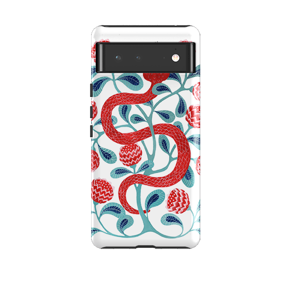 Google phone case-Redsnake By Bex Parkin-Product Details Raised bevel to protect screen from scratches. Impact resistant polycarbonate shell and shock absorbing inner TPU liner. Secure fit with design wrapping around side of the case and full access to ports. Compatible with Qi-standard wireless charging. Thickness 1/8 inch (3mm), weight 30g. Compatibility See drop down menu for options, please select the right case as we print to order.-Stringberry