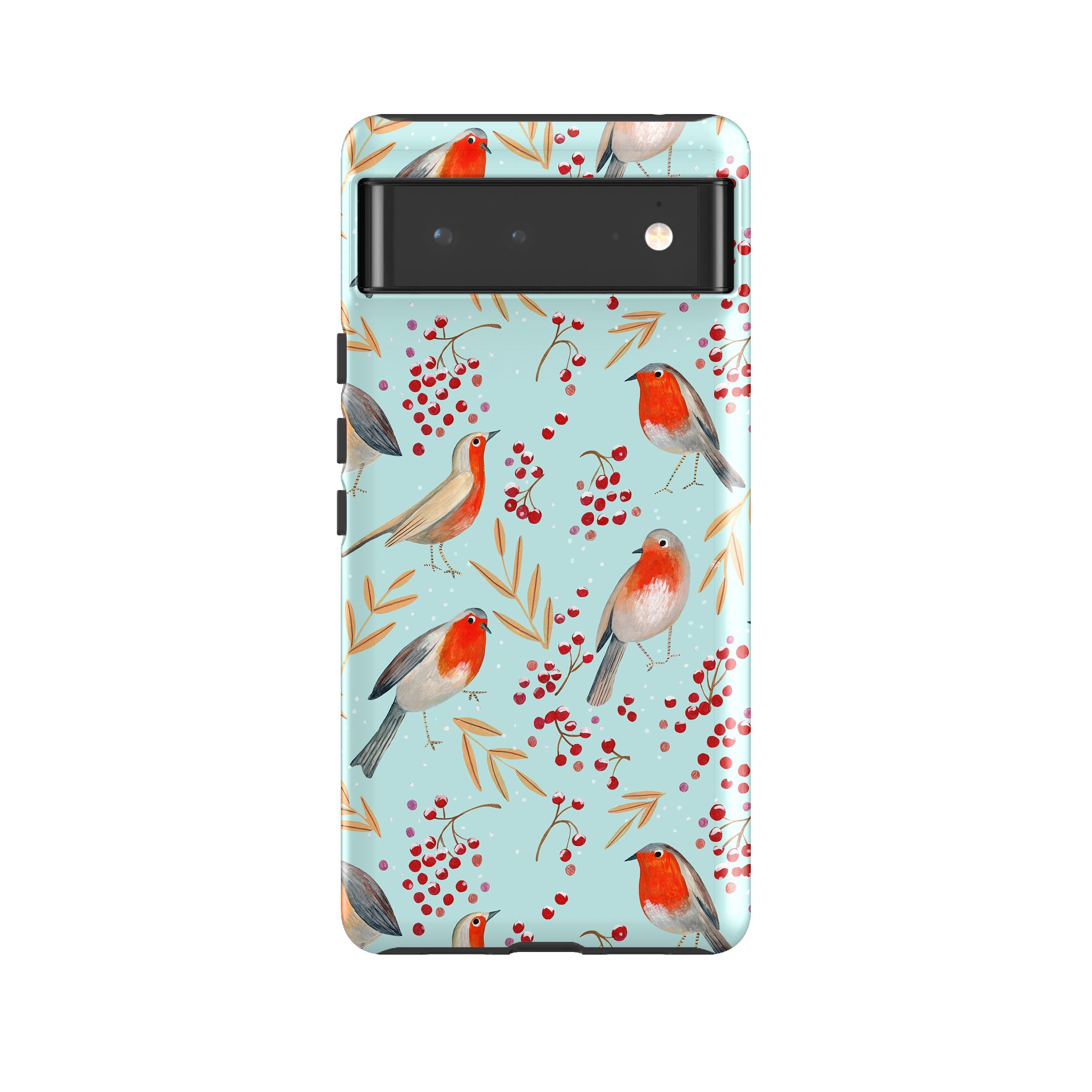 Google phone case-Robin By Caroline Bonne Muller-Product Details Raised bevel to protect screen from scratches. Impact resistant polycarbonate shell and shock absorbing inner TPU liner. Secure fit with design wrapping around side of the case and full access to ports. Compatible with Qi-standard wireless charging. Thickness 1/8 inch (3mm), weight 30g. Compatibility See drop down menu for options, please select the right case as we print to order.-Stringberry