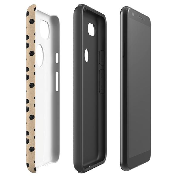 Google phone case-Sand Dots-Product Details Raised bevel to protect screen from scratches. Impact resistant polycarbonate shell and shock absorbing inner TPU liner. Secure fit with design wrapping around side of the case and full access to ports. Compatible with Qi-standard wireless charging. Thickness 1/8 inch (3mm), weight 30g. Compatibility See drop down menu for options, please select the right case as we print to order.-Stringberry