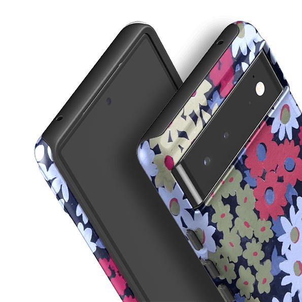 Google phone case-Sandpiper Floral By Sarah Campbell-Product Details Raised bevel to protect screen from scratches. Impact resistant polycarbonate shell and shock absorbing inner TPU liner. Secure fit with design wrapping around side of the case and full access to ports. Compatible with Qi-standard wireless charging. Thickness 1/8 inch (3mm), weight 30g. Compatibility See drop down menu for options, please select the right case as we print to order.-Stringberry