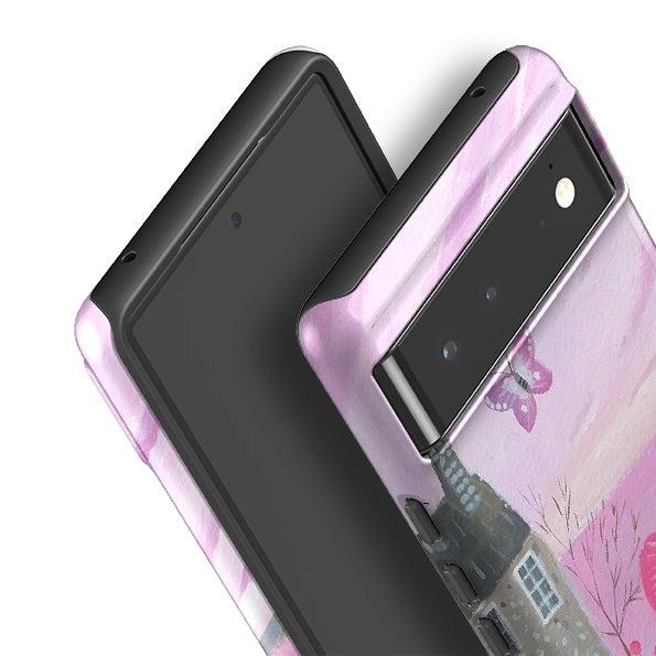 Google phone case-Seaside Flowers By Mary Stubberfield-Product Details Raised bevel to protect screen from scratches. Impact resistant polycarbonate shell and shock absorbing inner TPU liner. Secure fit with design wrapping around side of the case and full access to ports. Compatible with Qi-standard wireless charging. Thickness 1/8 inch (3mm), weight 30g. Compatibility See drop down menu for options, please select the right case as we print to order.-Stringberry