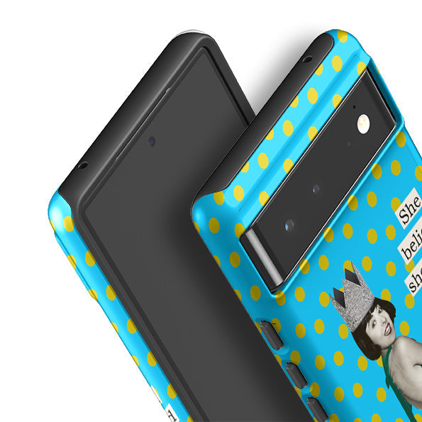 Google phone case-She Believed She Could By Clare Jordan-Product Details Raised bevel to protect screen from scratches. Impact resistant polycarbonate shell and shock absorbing inner TPU liner. Secure fit with design wrapping around side of the case and full access to ports. Compatible with Qi-standard wireless charging. Thickness 1/8 inch (3mm), weight 30g. Compatibility See drop down menu for options, please select the right case as we print to order.-Stringberry