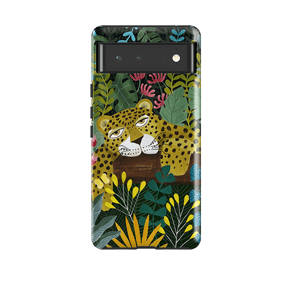 Google phone case-Sleepy Leopard By Bex Parkin-Product Details Raised bevel to protect screen from scratches. Impact resistant polycarbonate shell and shock absorbing inner TPU liner. Secure fit with design wrapping around side of the case and full access to ports. Compatible with Qi-standard wireless charging. Thickness 1/8 inch (3mm), weight 30g. Compatibility See drop down menu for options, please select the right case as we print to order.-Stringberry