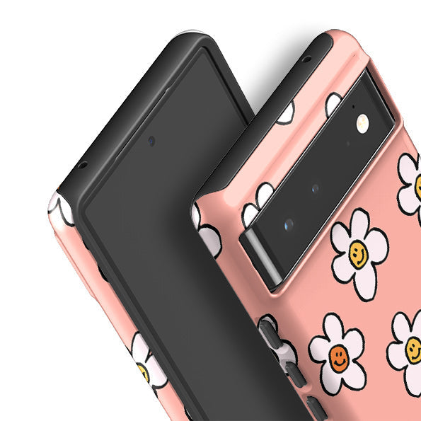 Google phone case-Smiley-Product Details Raised bevel to protect screen from scratches. Impact resistant polycarbonate shell and shock absorbing inner TPU liner. Secure fit with design wrapping around side of the case and full access to ports. Compatible with Qi-standard wireless charging. Thickness 1/8 inch (3mm), weight 30g. Compatibility See drop down menu for options, please select the right case as we print to order.-Stringberry
