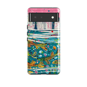 Google phone case-Something Fishy By Claire West-Product Details Raised bevel to protect screen from scratches. Impact resistant polycarbonate shell and shock absorbing inner TPU liner. Secure fit with design wrapping around side of the case and full access to ports. Compatible with Qi-standard wireless charging. Thickness 1/8 inch (3mm), weight 30g. Compatibility See drop down menu for options, please select the right case as we print to order.-Stringberry