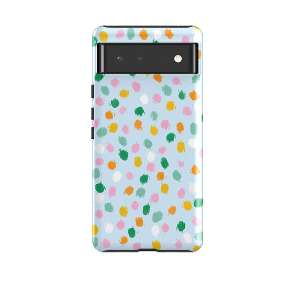 Google phone case-Spotty Co-ordinate By Lee Foster Wilson-Product Details Raised bevel to protect screen from scratches. Impact resistant polycarbonate shell and shock absorbing inner TPU liner. Secure fit with design wrapping around side of the case and full access to ports. Compatible with Qi-standard wireless charging. Thickness 1/8 inch (3mm), weight 30g. Compatibility See drop down menu for options, please select the right case as we print to order.-Stringberry