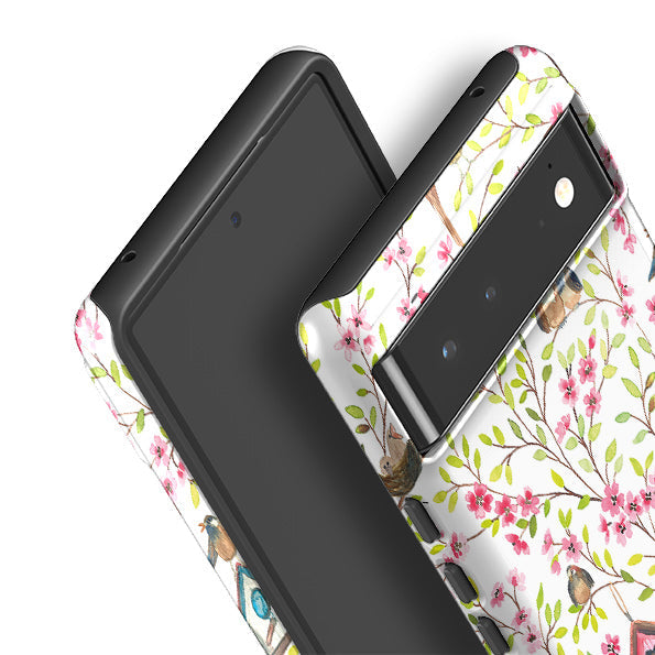 Google phone case-Spring Pattern By Elisabeth Haager-Product Details Raised bevel to protect screen from scratches. Impact resistant polycarbonate shell and shock absorbing inner TPU liner. Secure fit with design wrapping around side of the case and full access to ports. Compatible with Qi-standard wireless charging. Thickness 1/8 inch (3mm), weight 30g. Compatibility See drop down menu for options, please select the right case as we print to order.-Stringberry