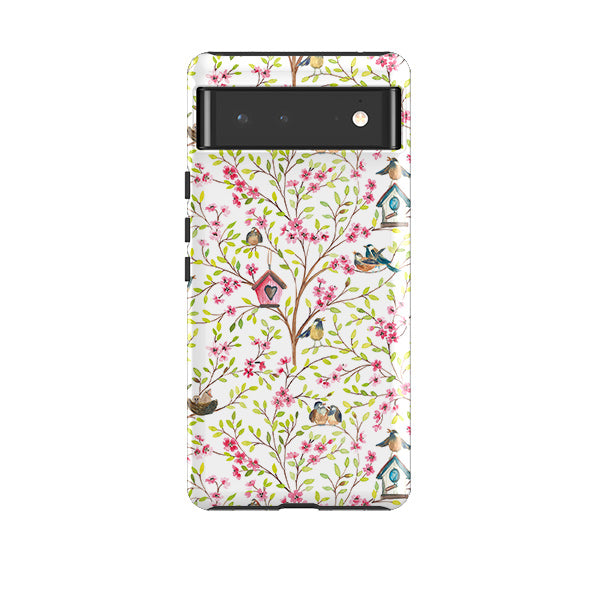Google phone case-Spring Pattern By Elisabeth Haager-Product Details Raised bevel to protect screen from scratches. Impact resistant polycarbonate shell and shock absorbing inner TPU liner. Secure fit with design wrapping around side of the case and full access to ports. Compatible with Qi-standard wireless charging. Thickness 1/8 inch (3mm), weight 30g. Compatibility See drop down menu for options, please select the right case as we print to order.-Stringberry